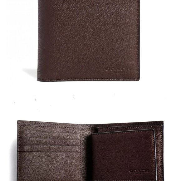 NWT - COACH Men Compact 3 In 1 Wallet - BESTSELLER - Mahogany Brown - Picture 7 of 9